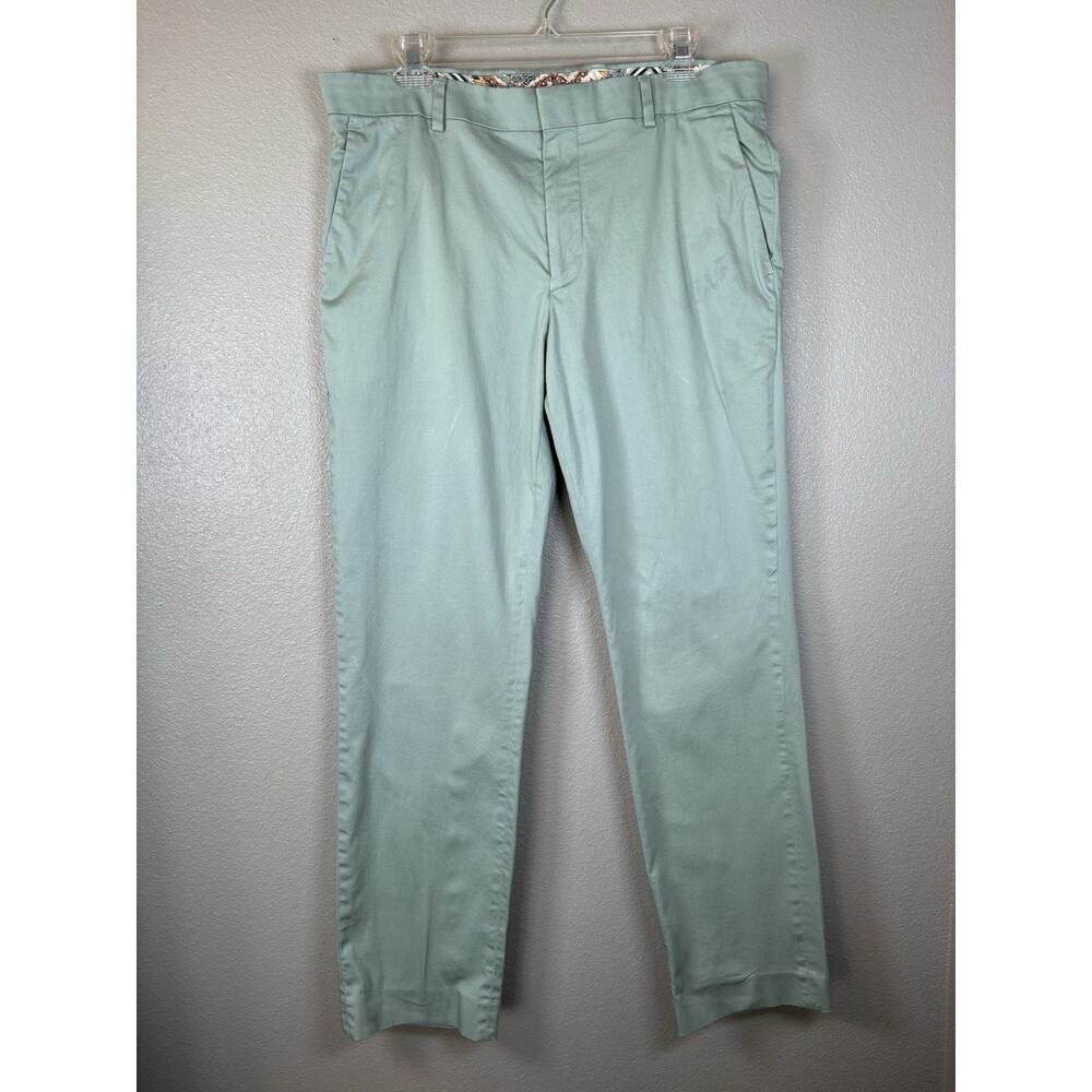 Murano Mens Dress Pants Mens 34x32 Alex Fit Ultimate Modern Comfort Teal Green